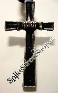 KRÍŽ - BLACK CROSS - kovový strieborný prívesok
