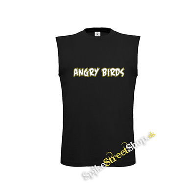 ANGRY BIRDS - Logo - čierne pánske tričko bez rukávov