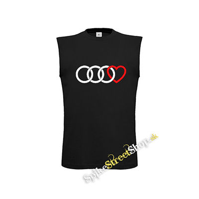 AUDI - Love - čierne pánske tričko bez rukávov
