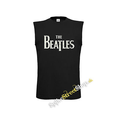 BEATLES - Logo Vintage - čierne pánske tričko bez rukávov
