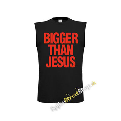BIGGER THAN JESUS - čierne pánske tričko bez rukávov