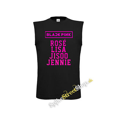 BLACKPINK - Logo And Names - čierne pánske tričko bez rukávov
