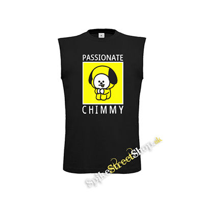 BT21 - Passionate Chimmy NA ČIERNE - čierne pánske tričko bez rukávov