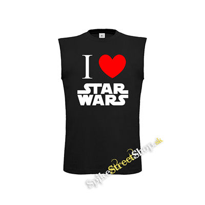 I LOVE STAR WARS - čierne pánske tričko bez rukávov
