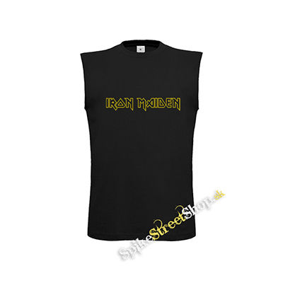 IRON MAIDEN - Logo Yellow - čierne pánske tričko bez rukávov