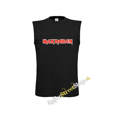 IRON MAIDEN - Red Logo 2 - čierne pánske tričko bez rukávov