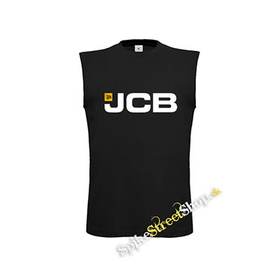 JCB - Logo - čierne pánske tričko bez rukávov