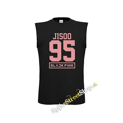JISOO 95 - BLACKPINK - Pink Number Years - čierne pánske tričko bez rukávov