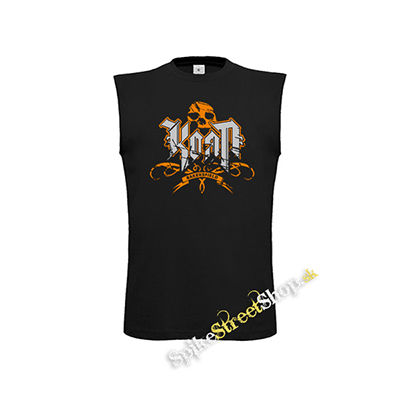 KORN - Logo Crest Bakersfield Orange - čierne pánske tričko bez rukávov