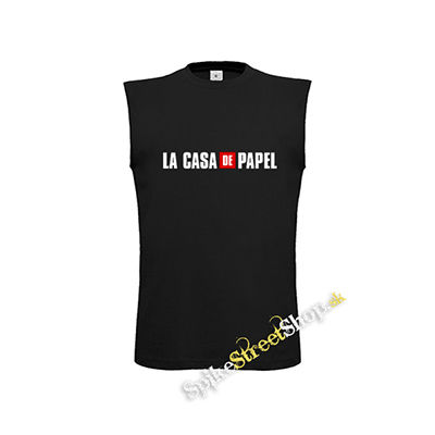 LA CASA DE PAPEL - Logo - čierne pánske tričko bez rukávov