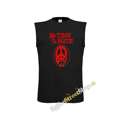 NO TIME TO HATE + PEACE SKULL - čierne pánske tričko bez rukávov