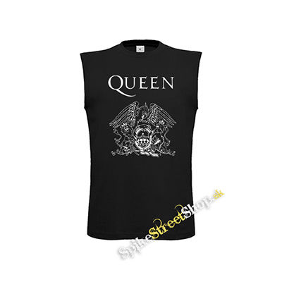 QUEEN - Logo - čierne pánske tričko bez rukávov