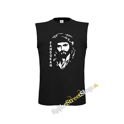 SANDOKAN - čierne pánske tričko bez rukávov