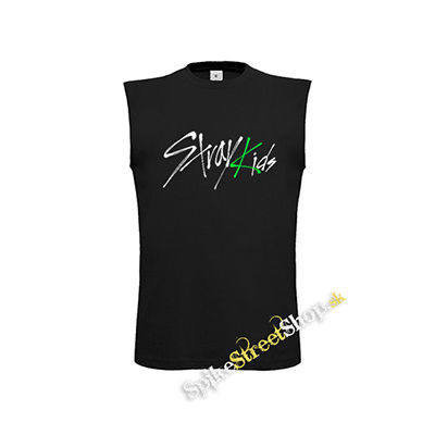 STRAY KIDS - Oddinary Green Logo - čierne pánske tričko bez rukávov