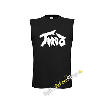 TURBO - Logo White - čierne pánske tričko bez rukávov