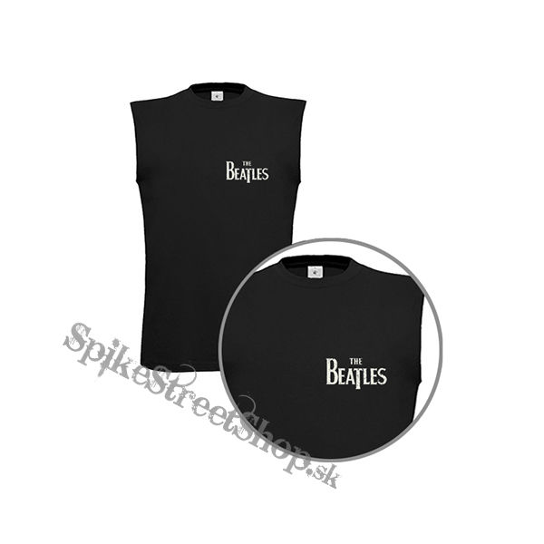 BEATLES - Logo Vintage - čierne pánske tričko bez rukávov