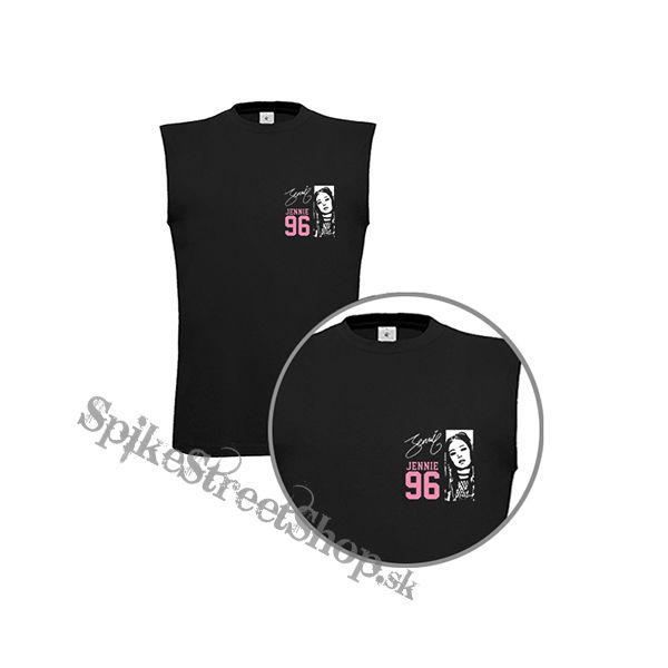 BLACKPINK - Jennie 96 Signature Portrait - čierne pánske tričko bez rukávov