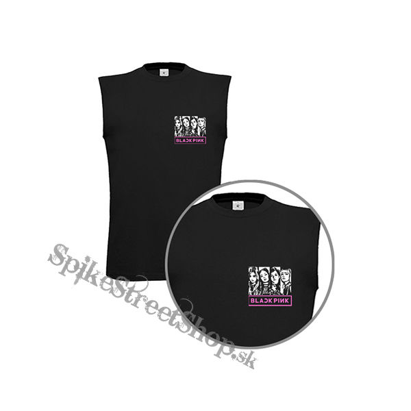 BLACKPINK - Logo & Band - čierne pánske tričko bez rukávov