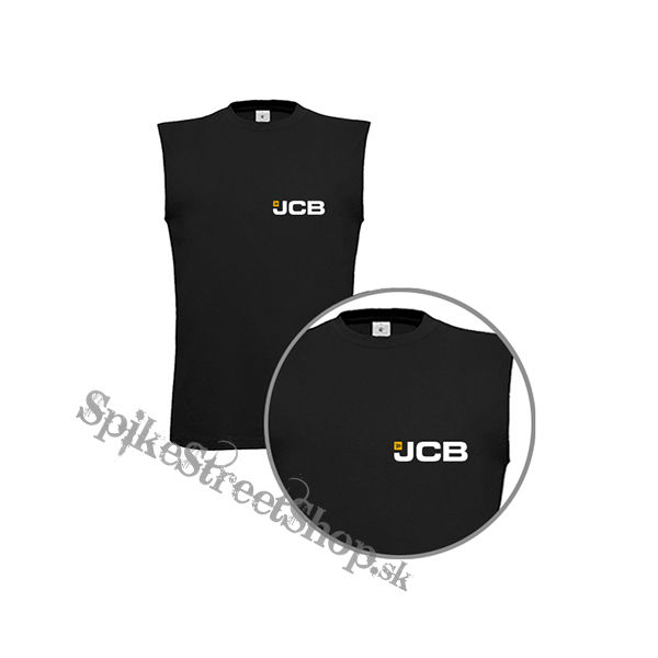 JCB - Logo - čierne pánske tričko bez rukávov
