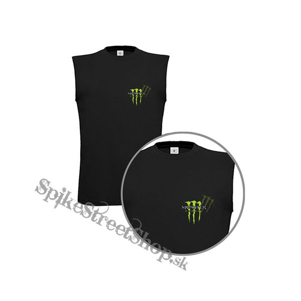 MONSTER ENERGY - Green Logo Honey Bee - čierne pánske tričko bez rukávov
