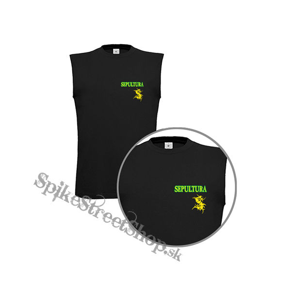 SEPULTURA - Brasil Yellow Logo - čierne pánske tričko bez rukávov