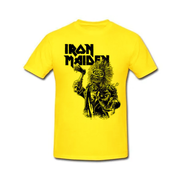 IRON MAIDEN - Est.1975 Eddie Axe Graphic (Yellow) - žlté pánske tričko