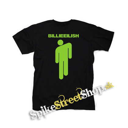 BILLIE EILISH - Stickman Logo Green - čierne detské tričko