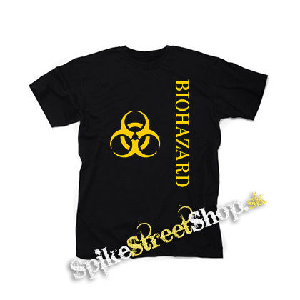 BIOHAZARD - Vertical Yellow Logo Crest - čierne detské tričko