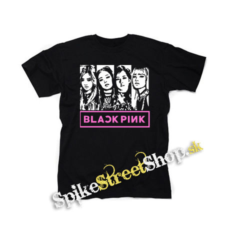 BLACKPINK - Logo & Band - čierne detské tričko