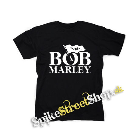 BOB MARLEY - Logo & Flag - čierne detské tričko