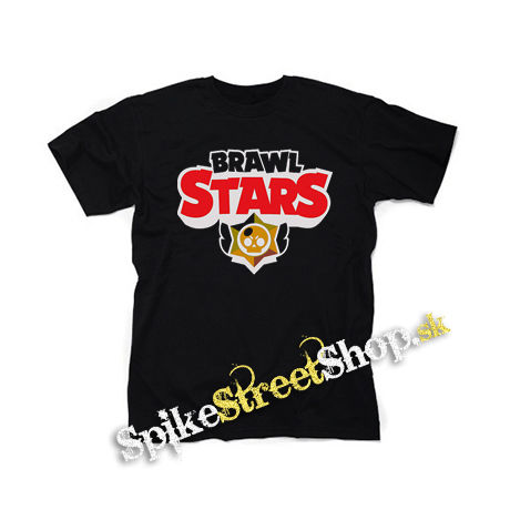 BRAWL STARS - Red Gold Logo - čierne detské tričko