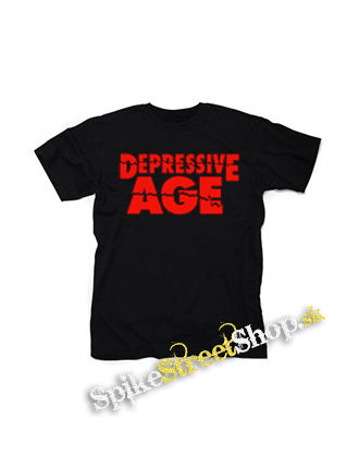 DEPRESSIVE AGE _ Logo Red - čierne detské tričko