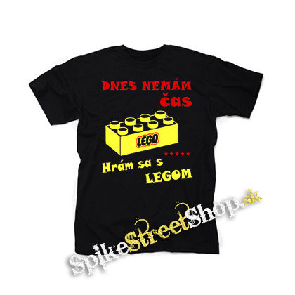 DNES NEMAM CAS HRAM SA S LEGOM - čierne detské tričko