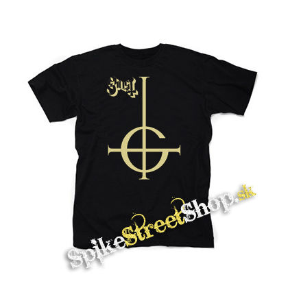 GHOST - Gold Logo - čierne detské tričko