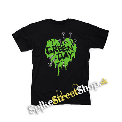 GREEN DAY - Green Heart - čierne detské tričko