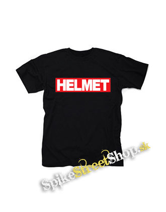 HELMET - Logo Red White - čierne detské tričko