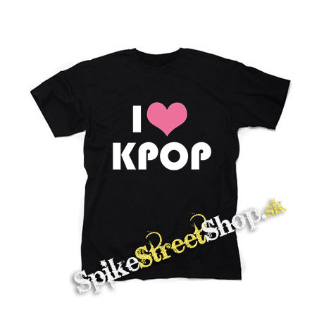 I LOVE K-POP - čierne detské tričko