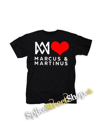 I LOVE MARCUS & MARTINUS - Motive 1 - čierne detské tričko
