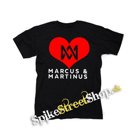 I LOVE MARCUS & MARTINUS - Motive 2 - čierne detské tričko