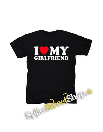 I LOVE MY GIRLFRIEND - čierne detské tričko