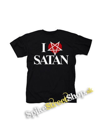 I LOVE SATAN - Pentagram Heart - čierne detské tričko