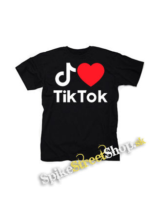 I LOVE TIK TOK - čierne detské tričko