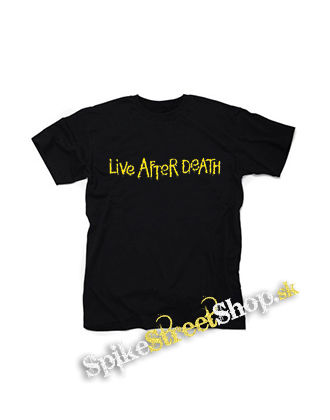 IRON MAIDEN - Live After Death History Slogan - čierne detské tričko