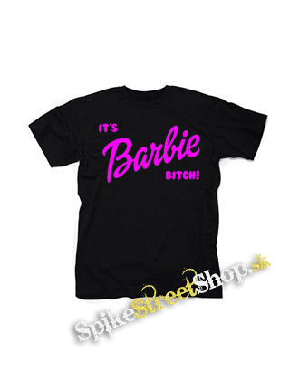 ITS BARBIE BITCH - Logo Ruzove - čierne detské tričko