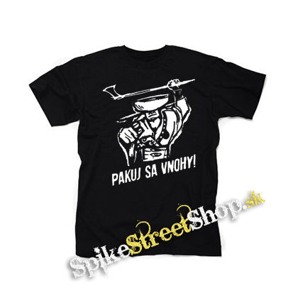 JÁNOŠÍK - Pakuj Sa Vnohy! - čierne detské tričko