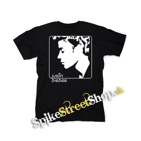 JUSTIN BIEBER - Logo & Portrait Motive 2 - čierne detské tričko