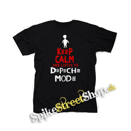 KEEP CALM AND LISTEN TO DEPECHE MODE - čierne detské tričko