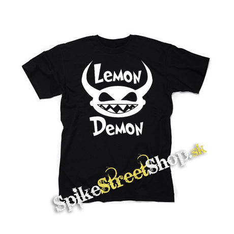 LEMON DEMON - Logo White - čierne detské tričko
