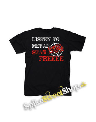 LUNATIC GODS - Listen To Metal Stay Free Motive 1 - čierne detské tričko