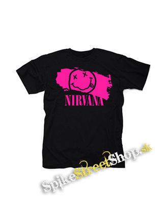 NIRVANA - Pink - čierne detské tričko
